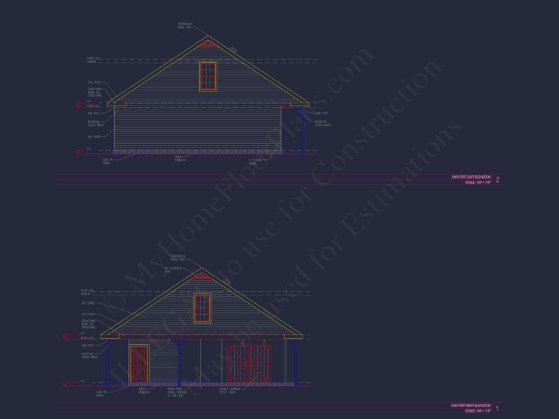 Colonial Revival house Plan with Floor Plans & CAD Designs
