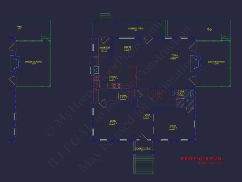 Colonial Revival house Plan with Floor Plans & CAD Designs