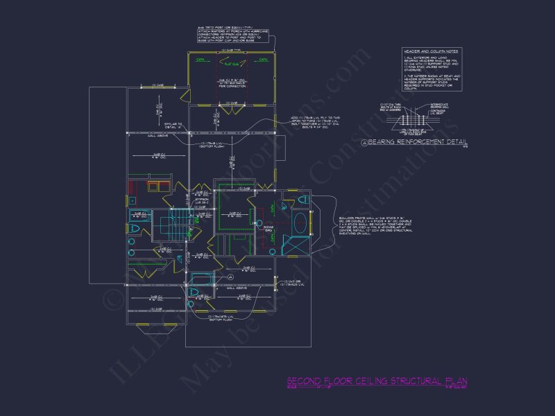 Colonial Revival house Plan with Full Blueprint and CAD Design