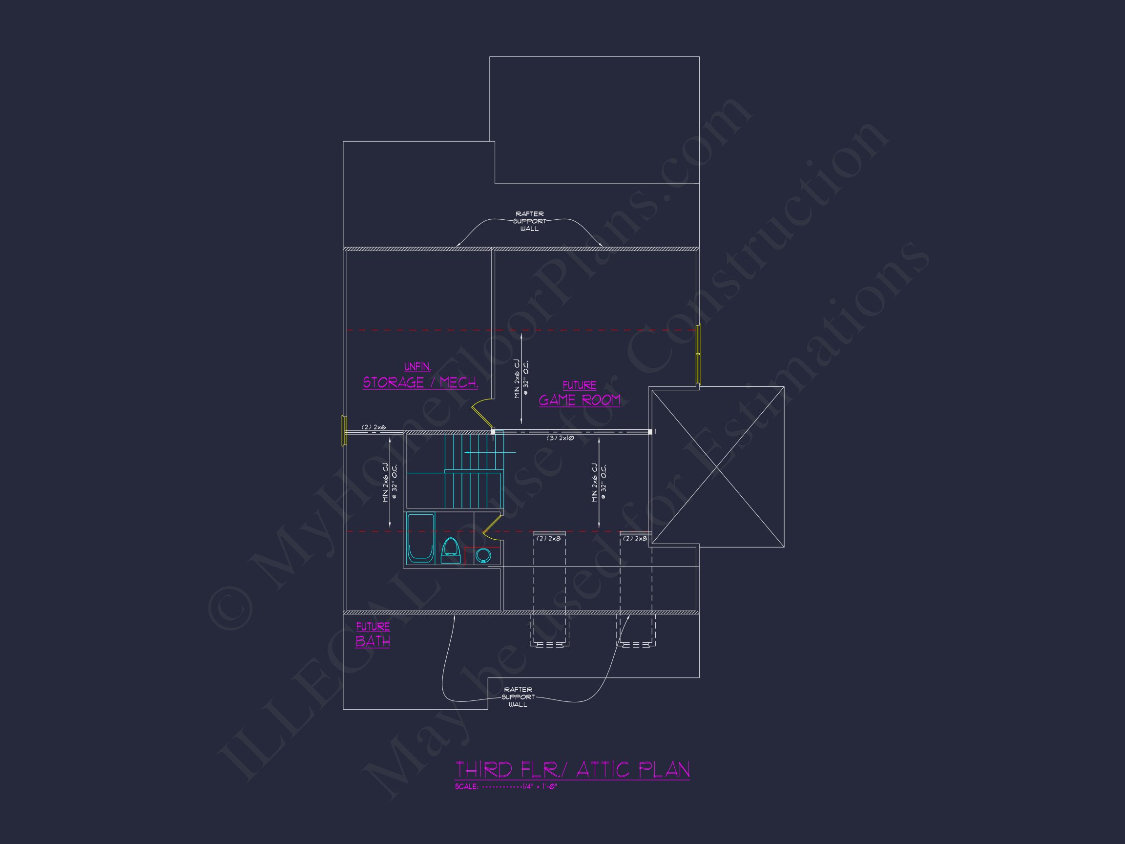 Colonial Revival house Plan with Full Blueprint and CAD Design