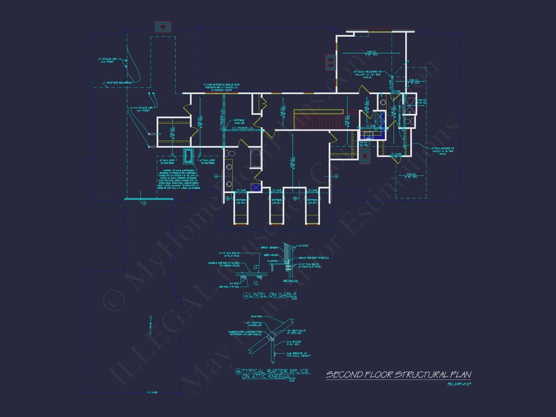 Colonial Revival house Plan with Spacious Floor Designs and CAD Blueprints