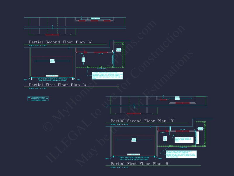 Colonial-Style 2-Story house Blueprint with 4 Bedrooms