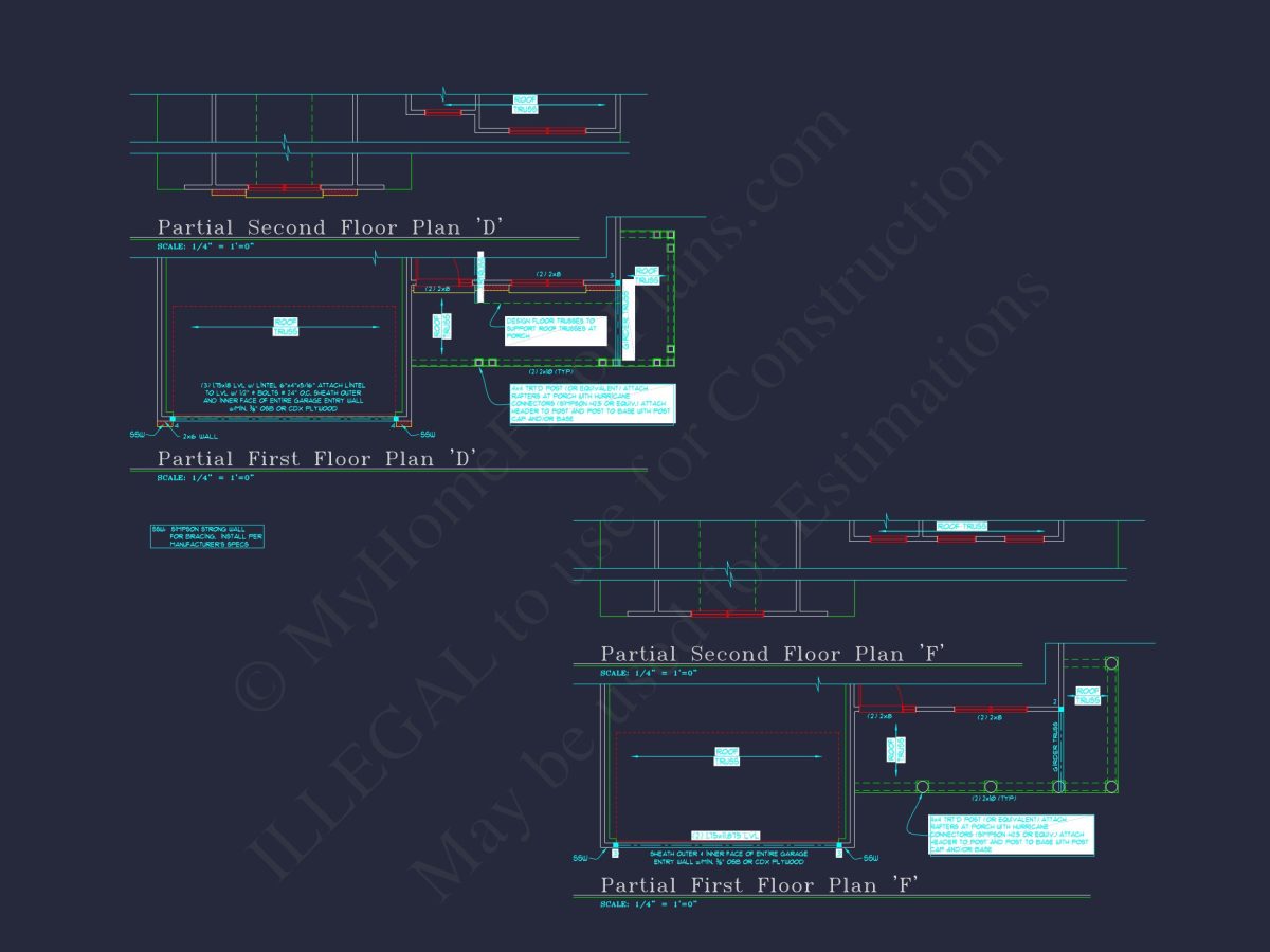 Colonial-Style 2-Story house Blueprint with 4 Bedrooms