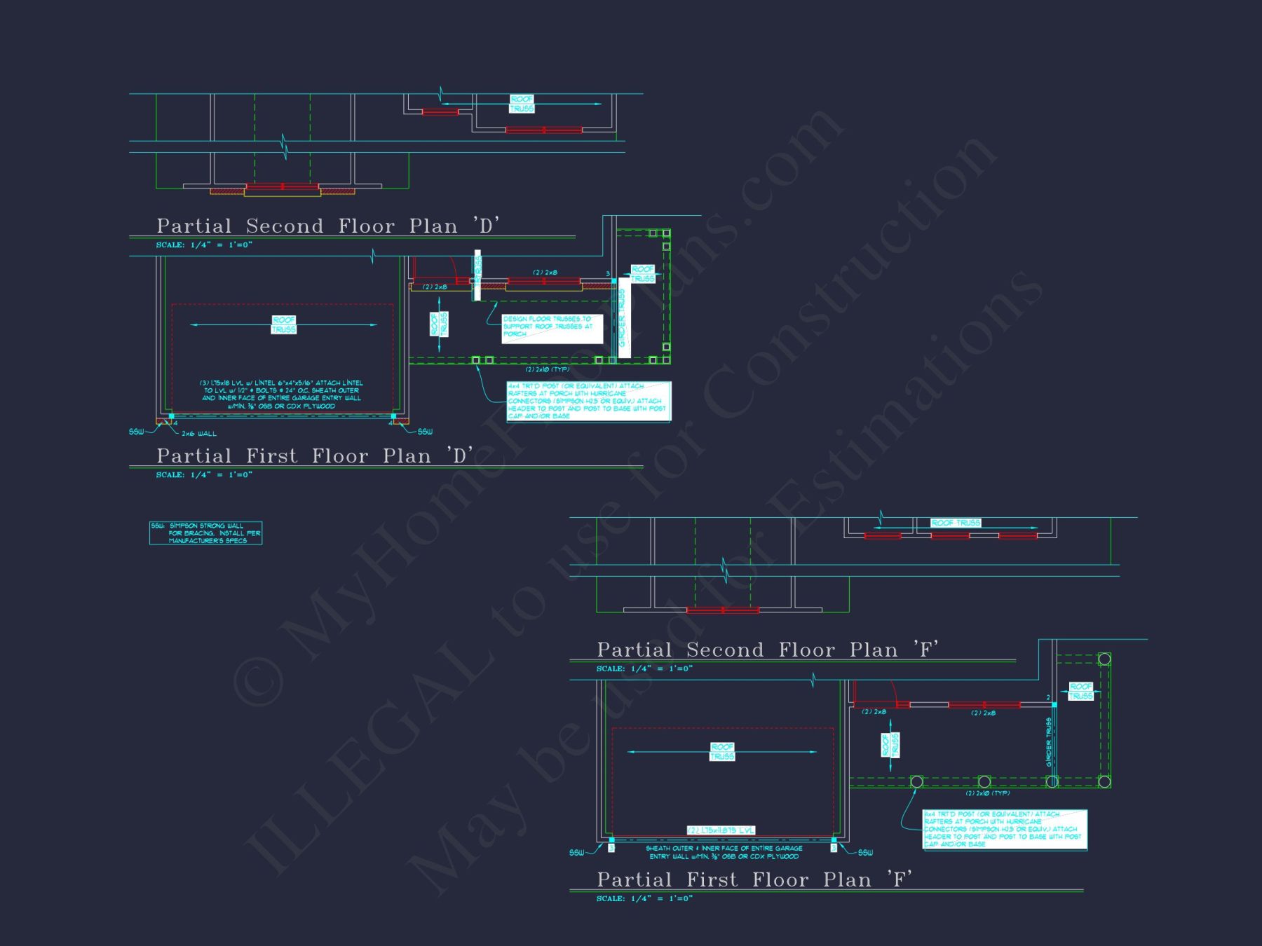 Colonial-Style 2-Story house Blueprint with 4 Bedrooms