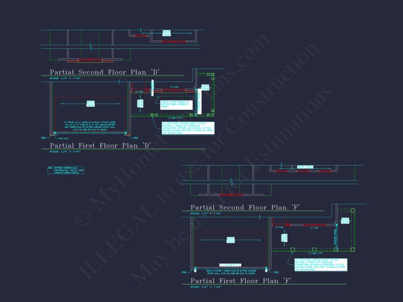 Colonial-Style 2-Story house Blueprint with 4 Bedrooms