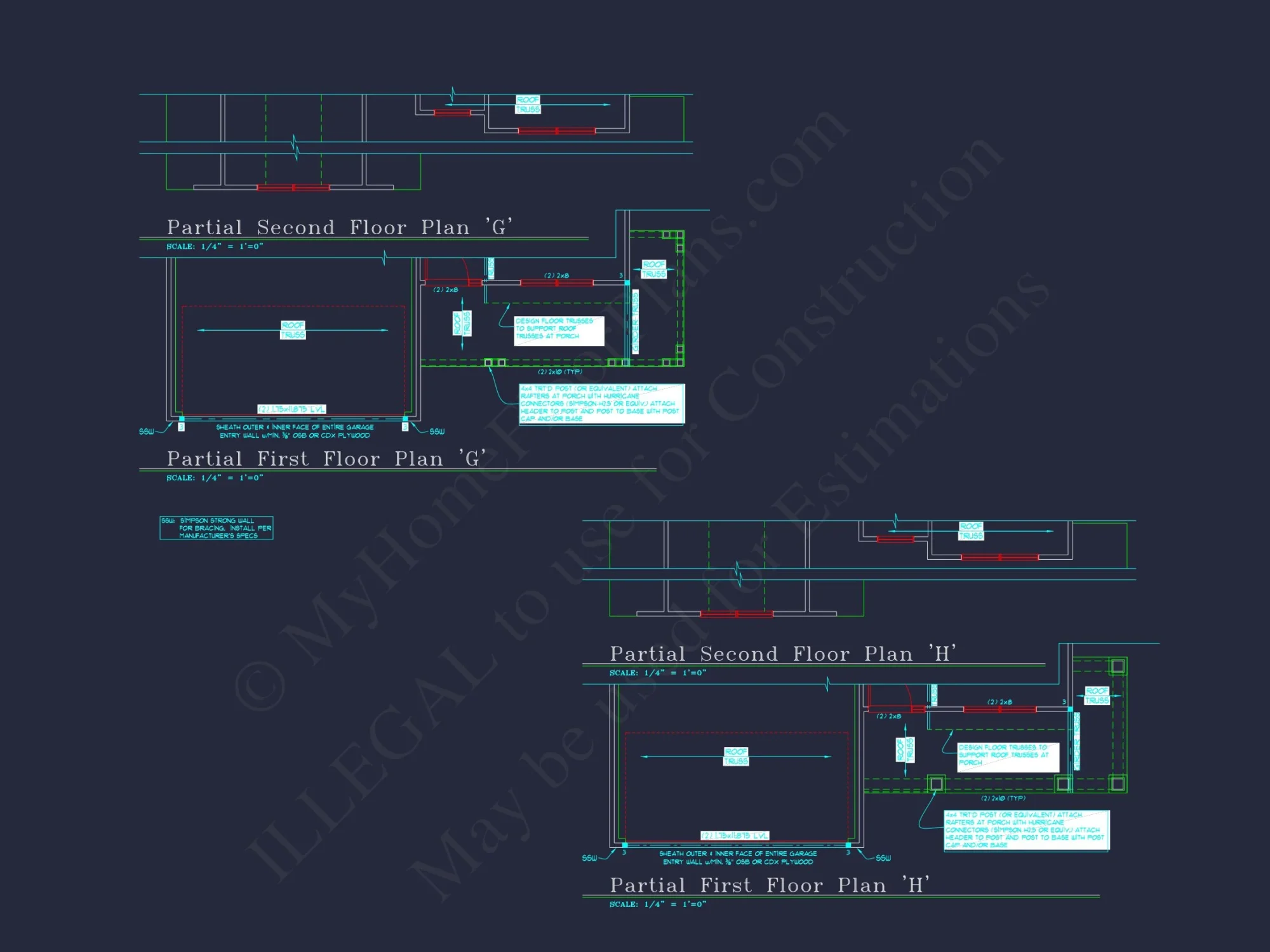 Colonial-Style 2-Story house Blueprint with 4 Bedrooms