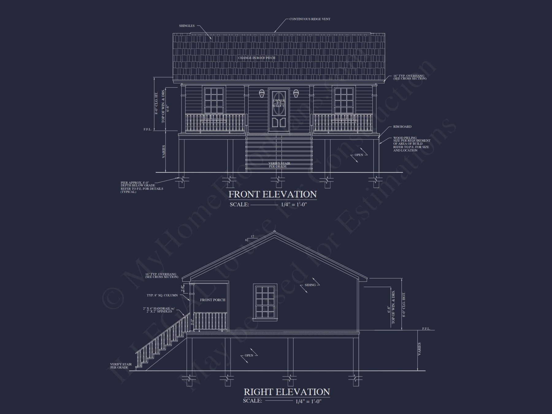 Compact Beach house Plan with 1-Story CAD Designs & Blueprint