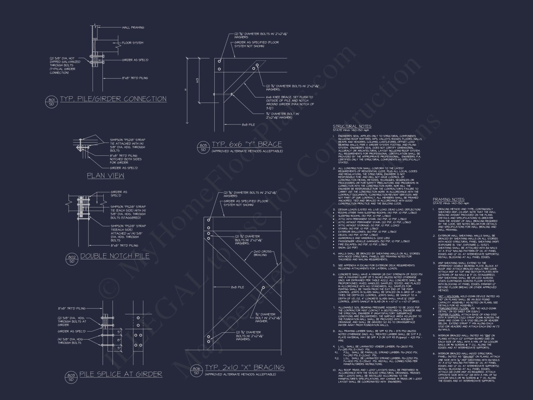 Compact Beach house Plan with 1-Story CAD Designs & Blueprint