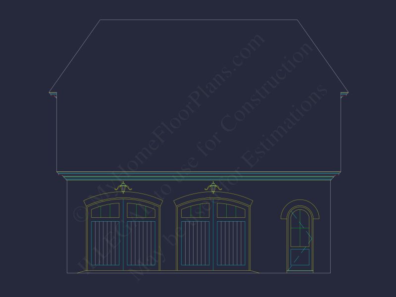 Compact Garage Floor Plan with Living Space - CAD Blueprint