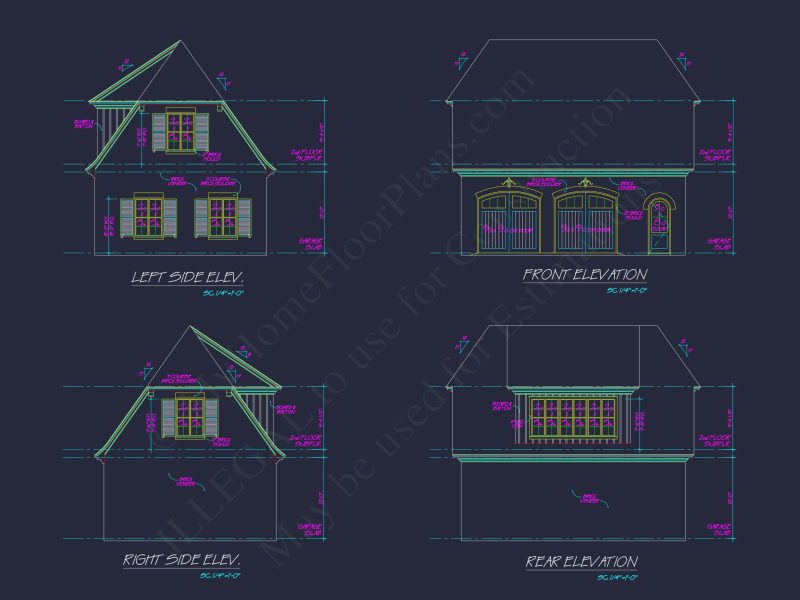 Compact Garage Floor Plan with Living Space - CAD Blueprint