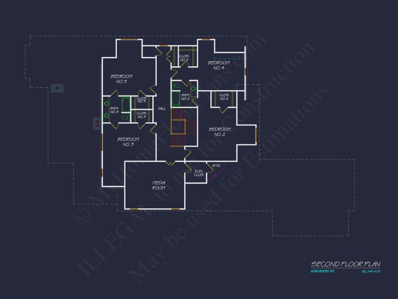 Compact Garage Floor Plan with Living Space - CAD Blueprint