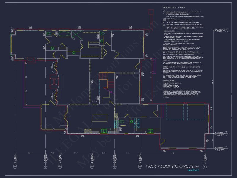 Compact Garage Floor Plan with Living Space - CAD Blueprint