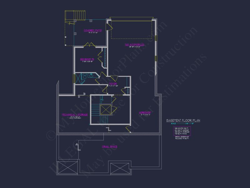 Compact Garage house Plan with 2 Stories and 1 Bedroom