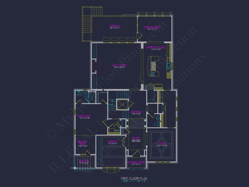 Compact Garage house Plan with 2 Stories and 1 Bedroom