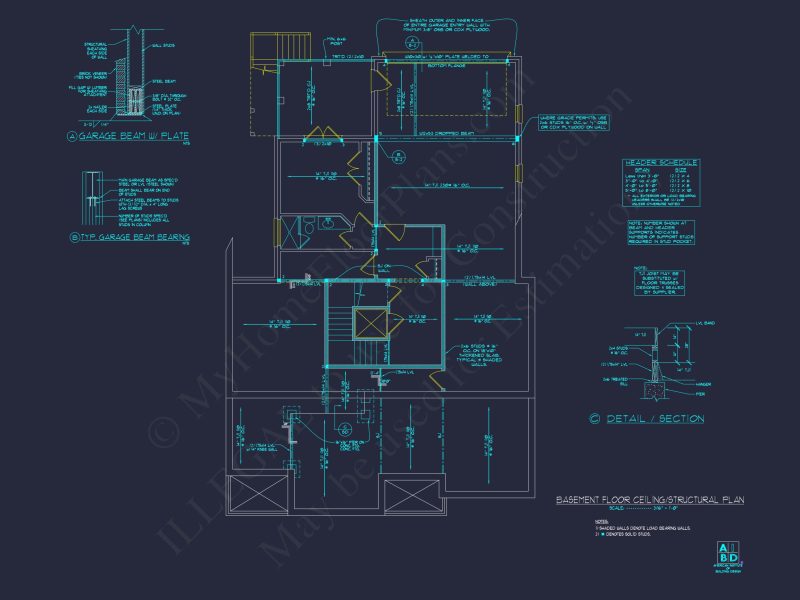 Compact Garage house Plan with 2 Stories and 1 Bedroom