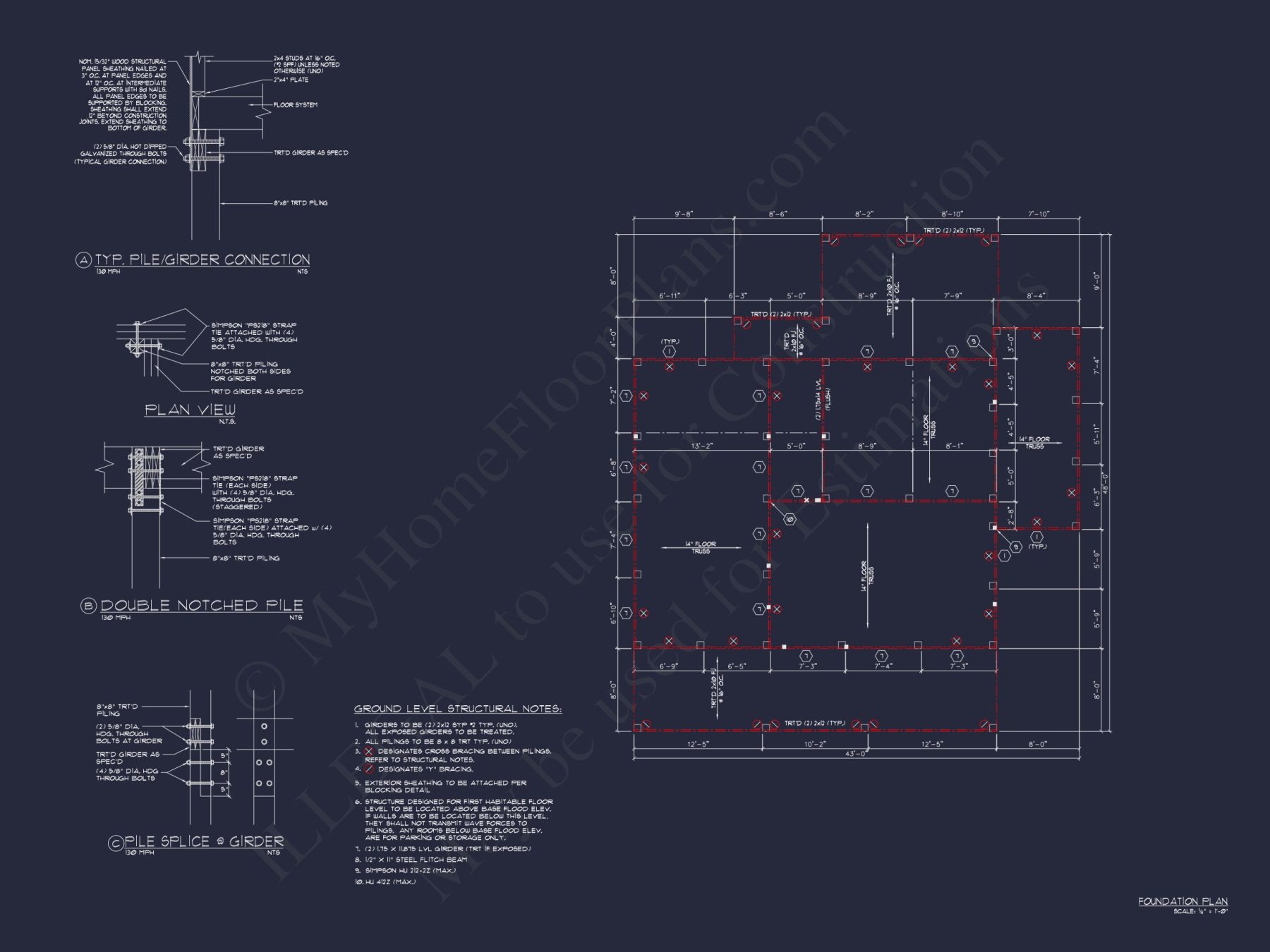 Compact Golf Cart Garage Plan with Simple Designs and CAD Layout