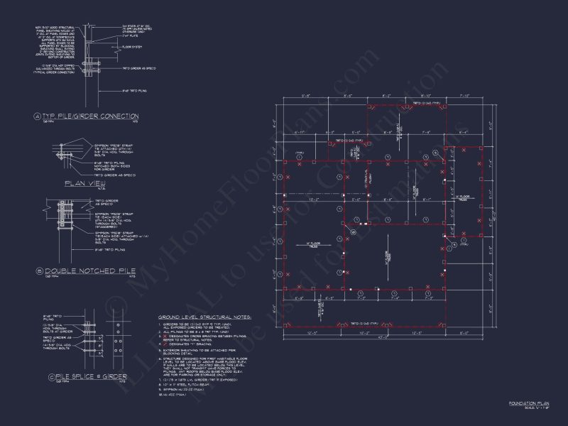 Compact Golf Cart Garage Plan with Simple Designs and CAD Layout