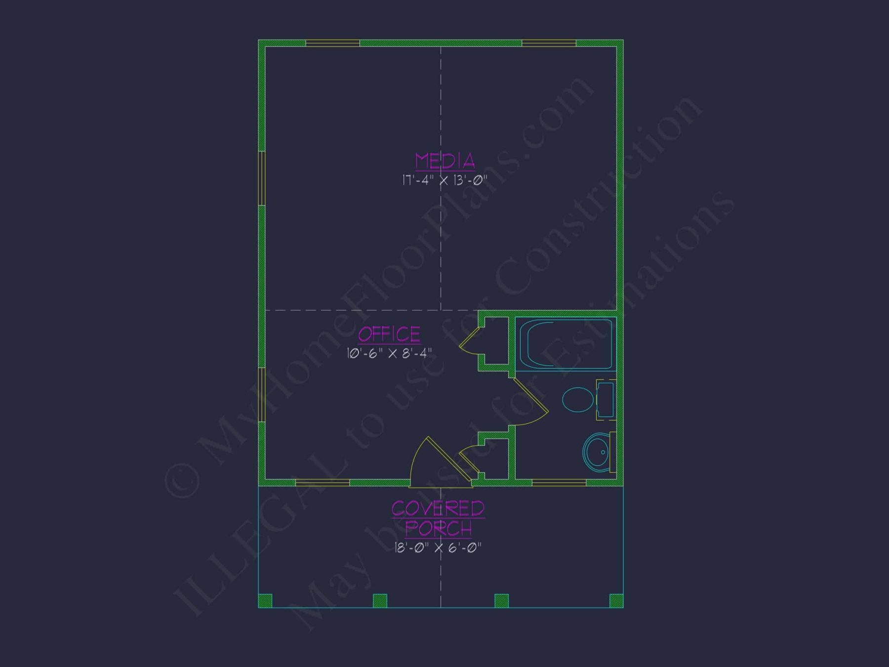 Compact house Floor Plan with Detailed CAD Architecture Design