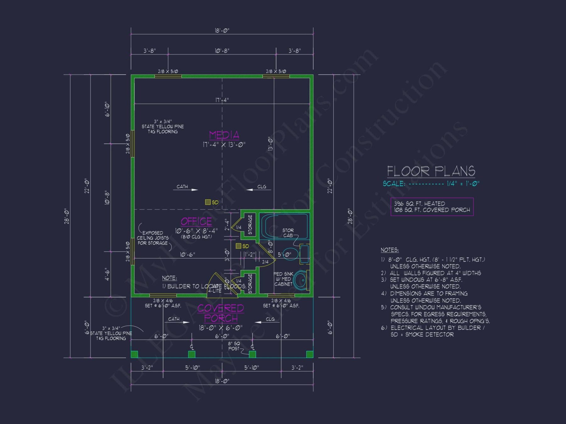 Compact house Floor Plan with Detailed CAD Architecture Design
