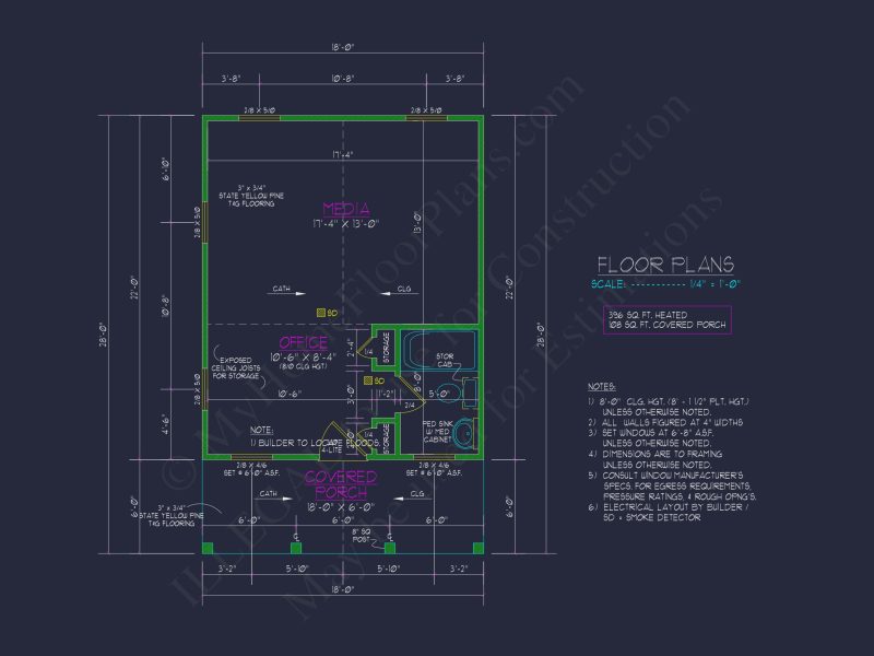 Compact house Floor Plan with Detailed CAD Architecture Design