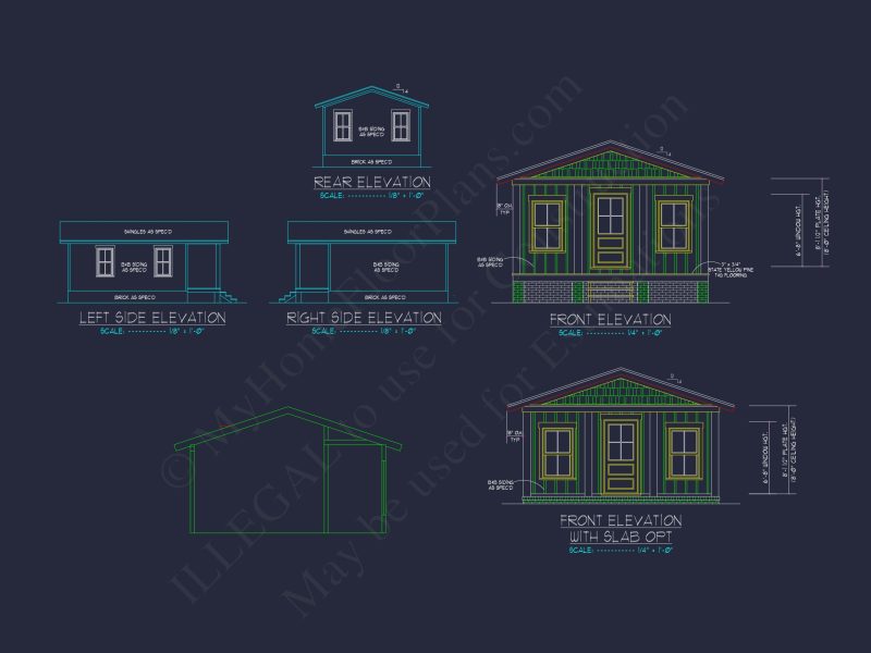 Compact house Floor Plan with Detailed CAD Architecture Design