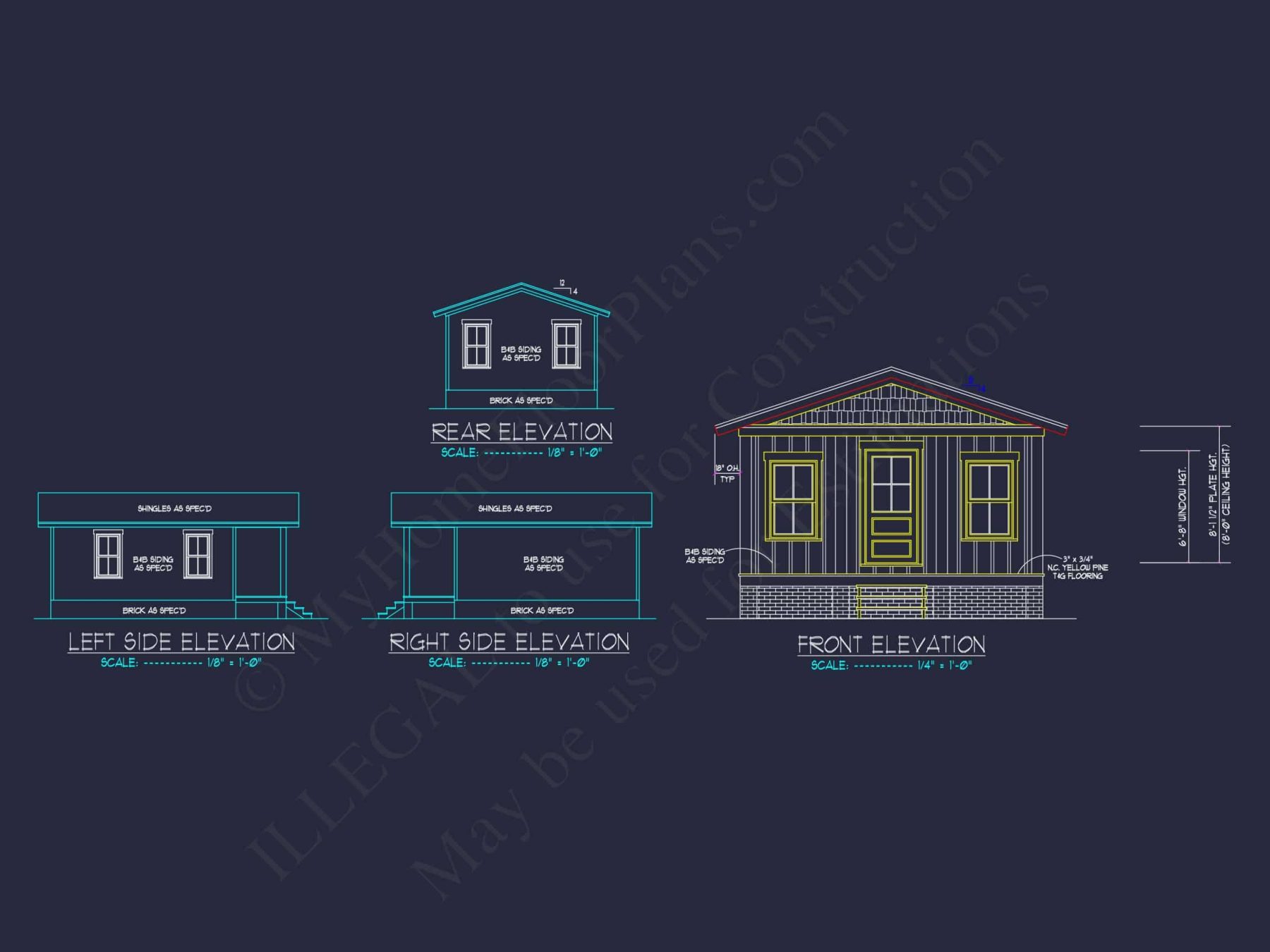Compact house Floor Plan with Detailed CAD Architecture Design