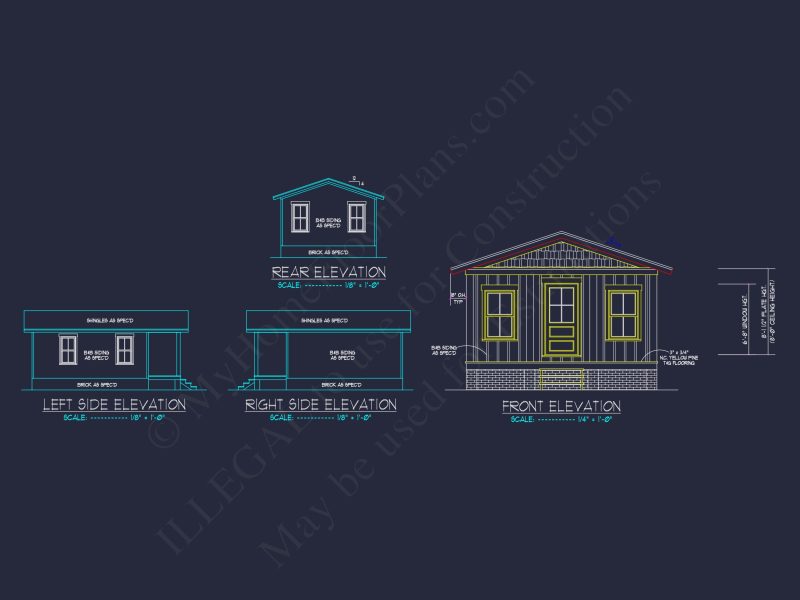 Compact house Floor Plan with Detailed CAD Architecture Design