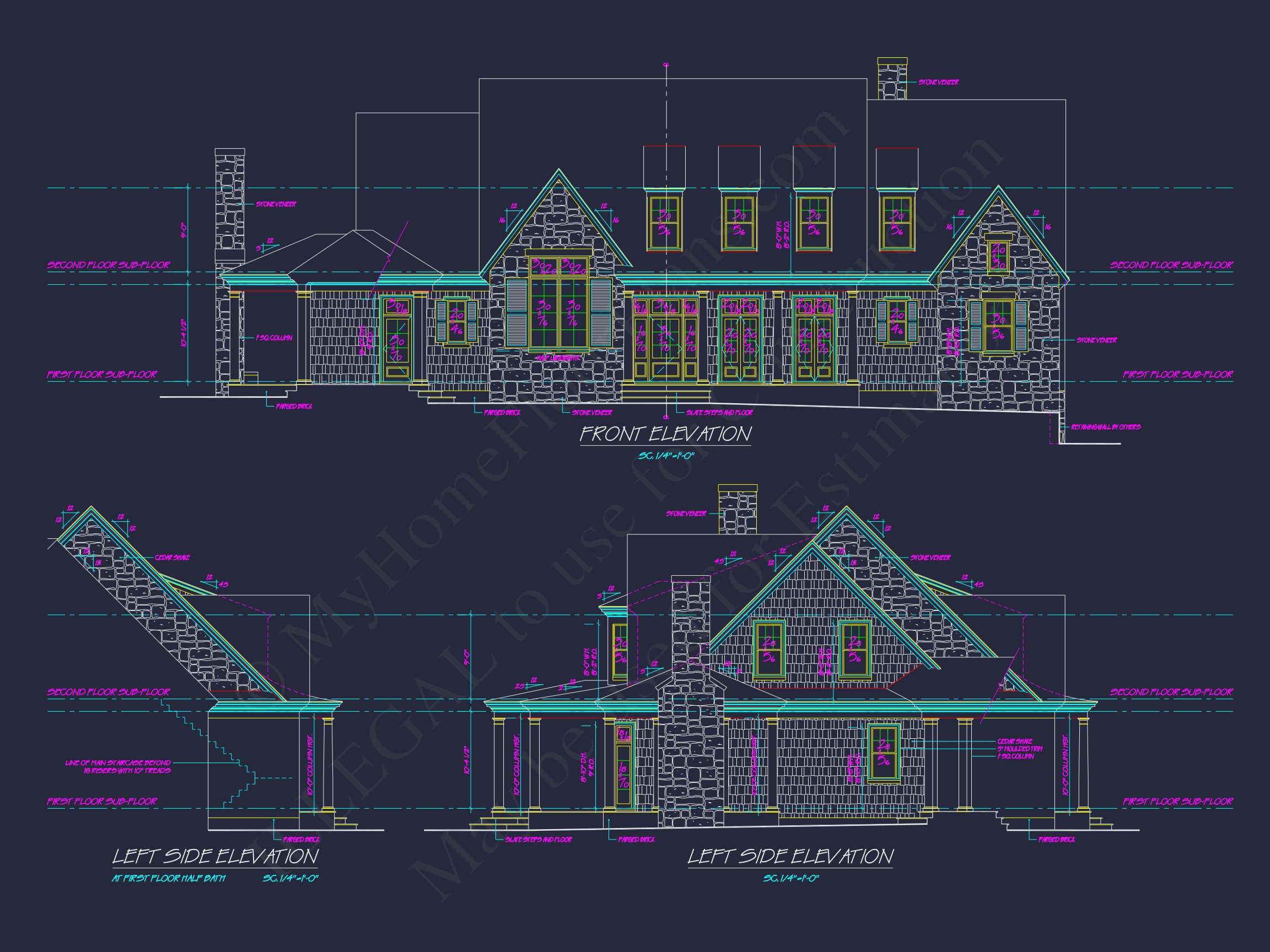 Compact house Plan with 2 Floors,Garage & Craftsman Design