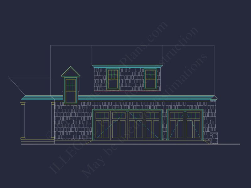 Compact house Plan with 2 Floors, Garage & Craftsman Design