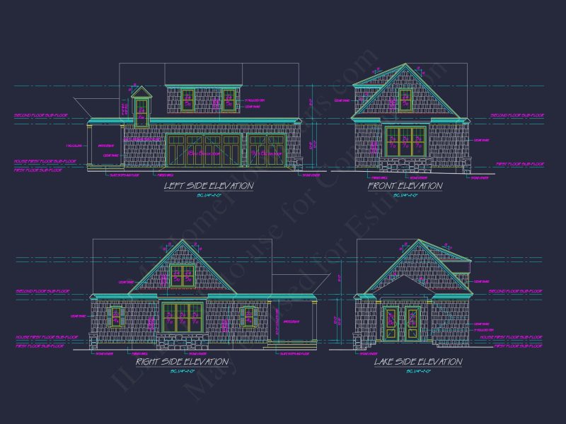 Compact house Plan with 2 Floors, Garage & Craftsman Design