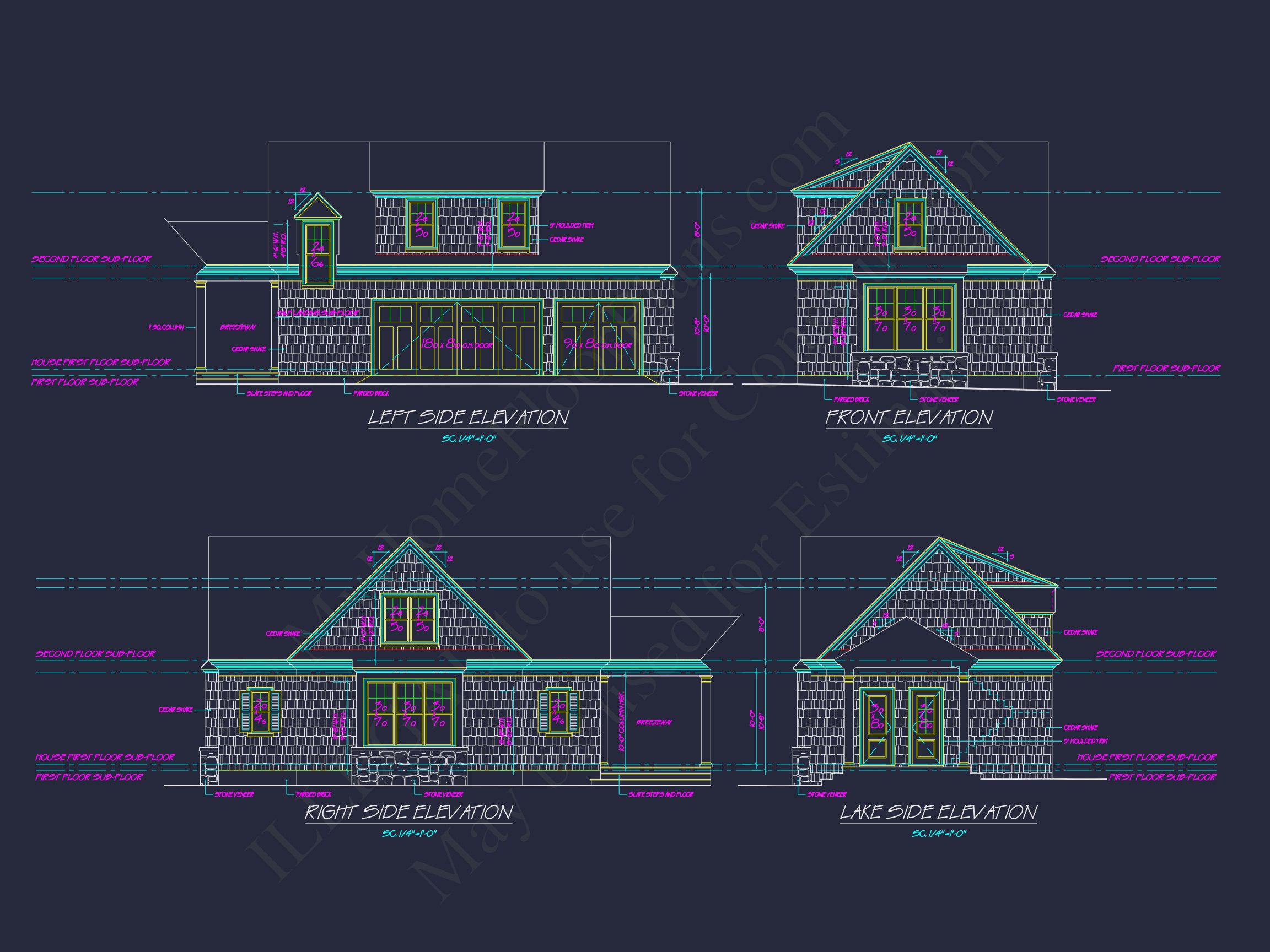 Compact house Plan with 2 Floors,Garage & Craftsman Design