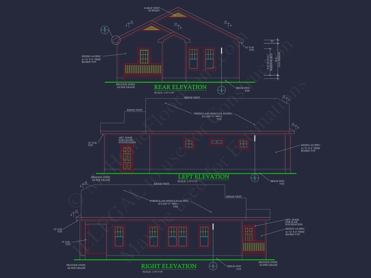 Compact house Plan with 3 Bedrooms – CAD Floor Plan Designs