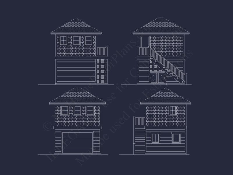 Compact house Plan with Living Space, Garage, and CAD Designs