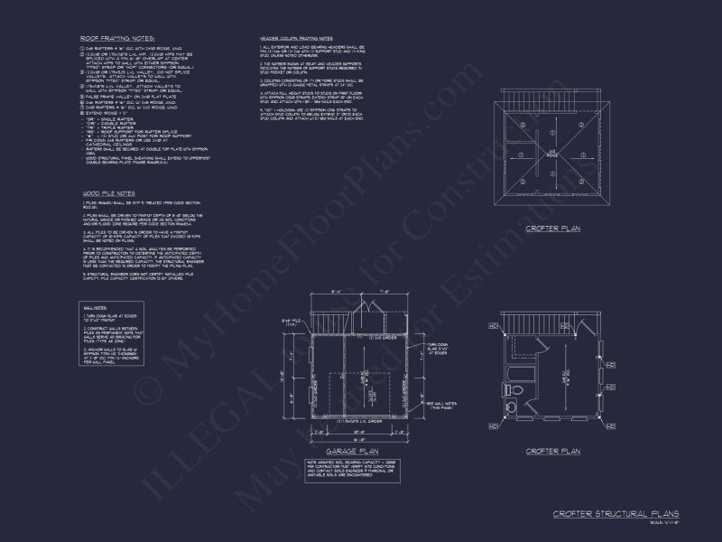 Compact house Plan with Living Space, Garage, and CAD Designs