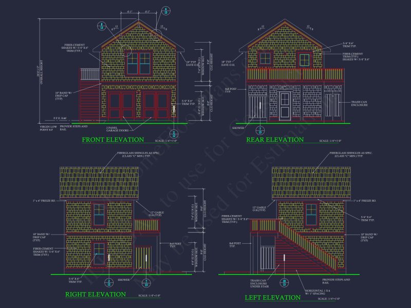 Compact house Plan with Studio & Cart Garage - CAD Designs