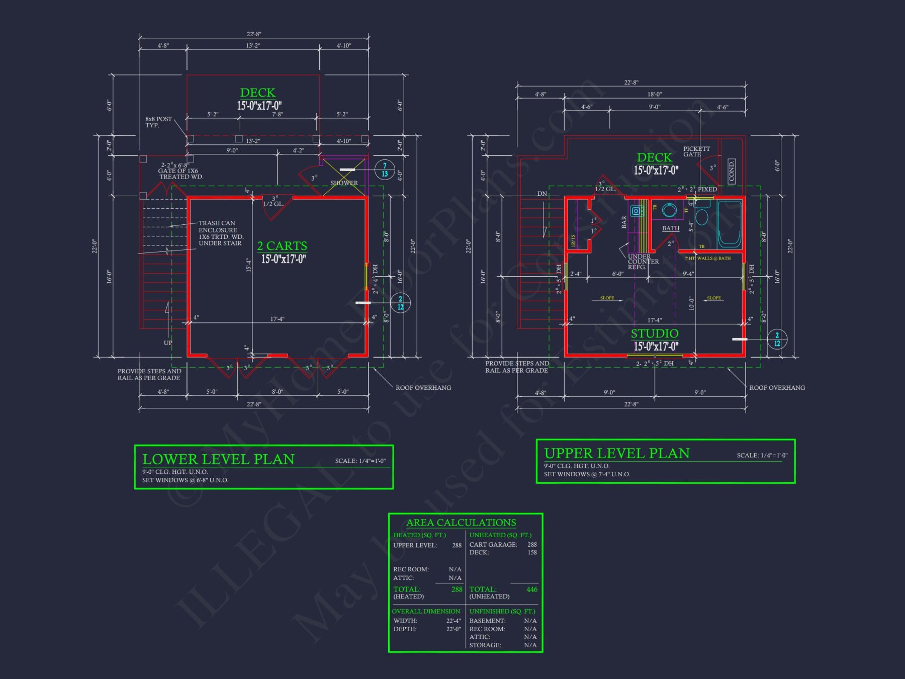 Compact house Plan with Studio & Cart Garage - CAD Designs