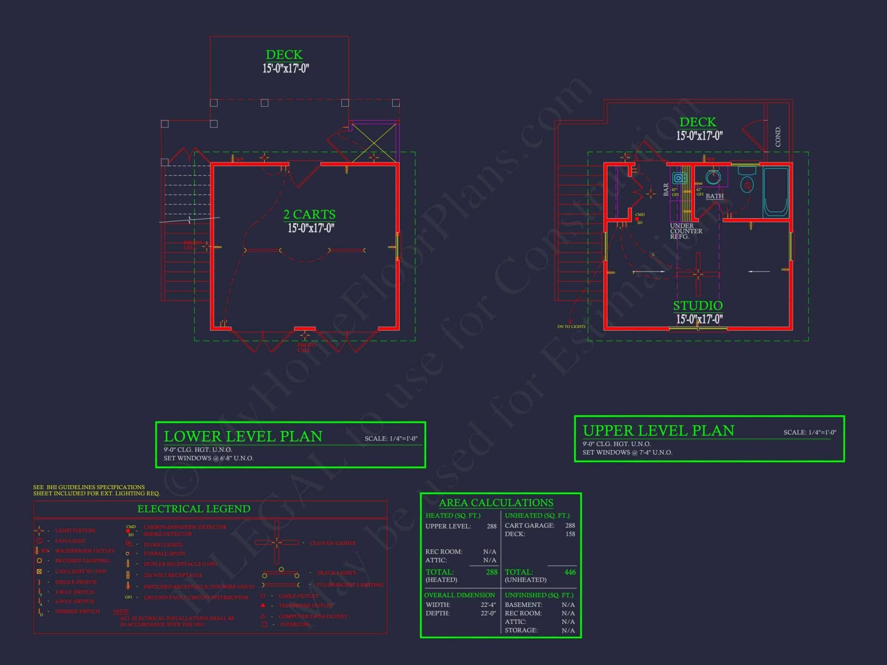 Compact house Plan with Studio & Cart Garage - CAD Designs