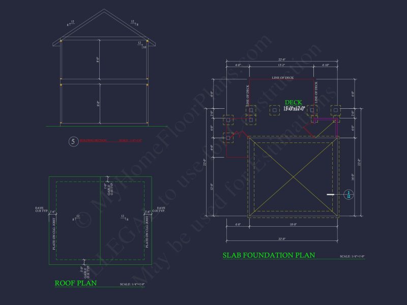 Compact house Plan with Studio & Cart Garage - CAD Designs