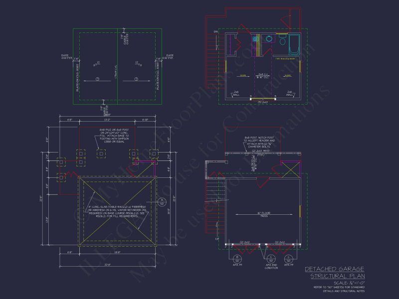 Compact house Plan with Studio & Cart Garage - CAD Designs