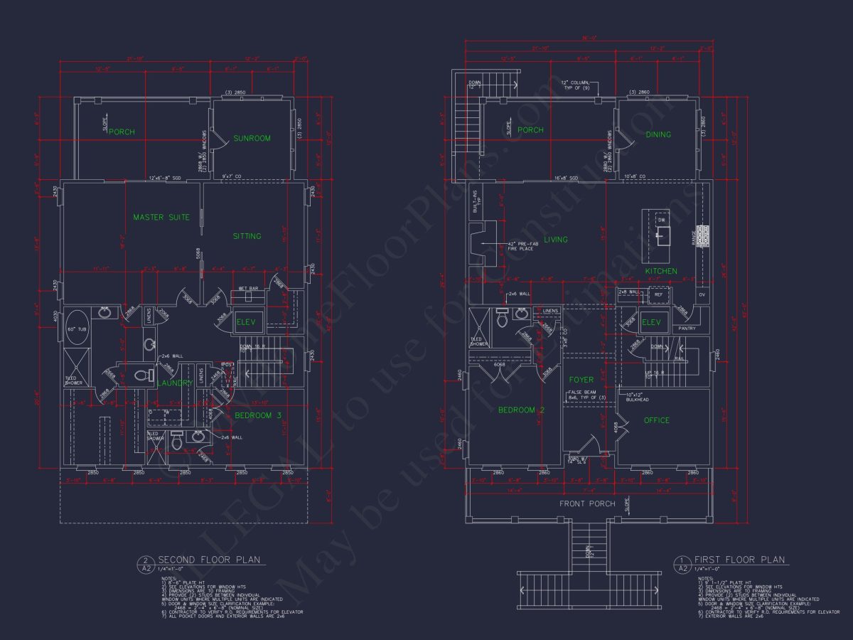 Contemporary Beach house Plan with 3 Bedrooms and CAD Blueprints