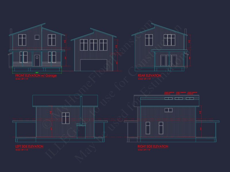 Contemporary house Plan with Spacious 4 Bedrooms and CAD Designs