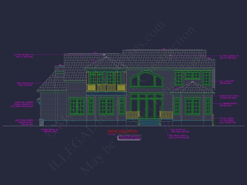 Country house: 3-Bed, 2-Bath, 2-Story Floor Plan