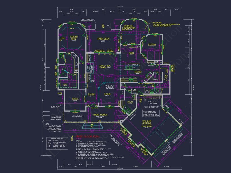 Country house: 3-Bed, 2-Bath, 2-Story Floor Plan