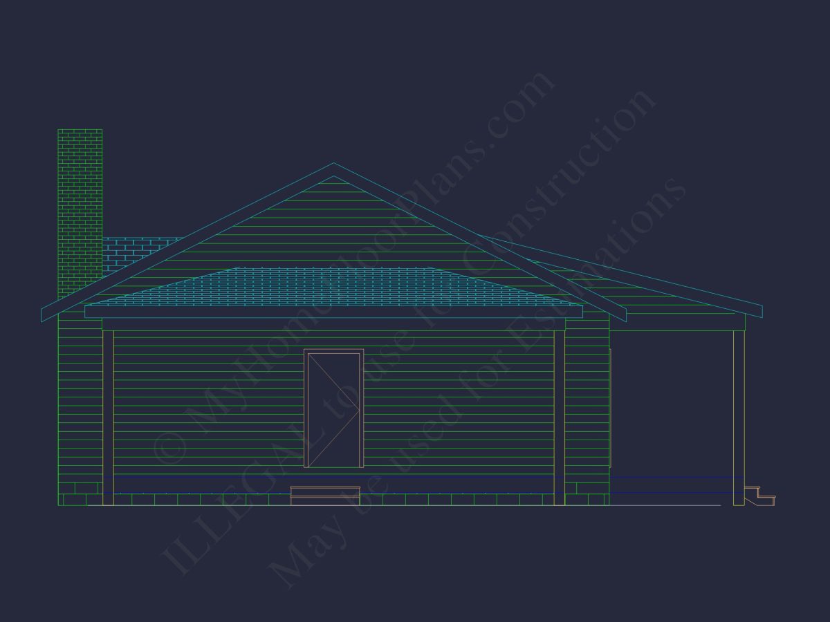 Cozy Cabin house Floor Plan with CAD Designs & Blueprint