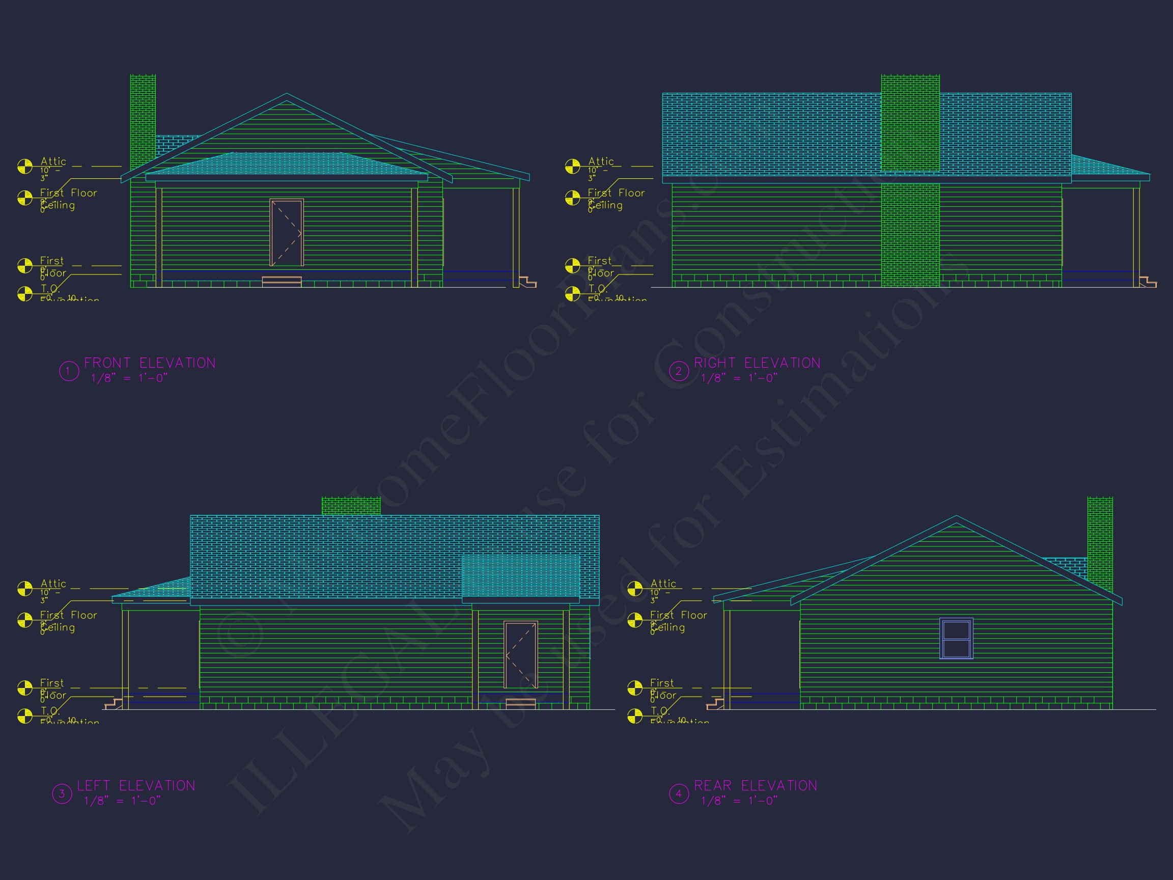 Cozy Cabin house Floor Plan with CAD Designs & Blueprint