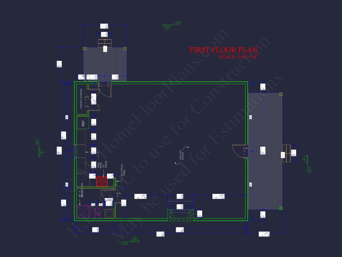 Cozy Cabin house Floor Plan with CAD Designs & Blueprint