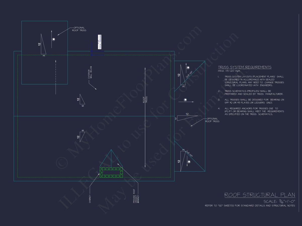 Cozy Cabin house Floor Plan with CAD Designs & Blueprint