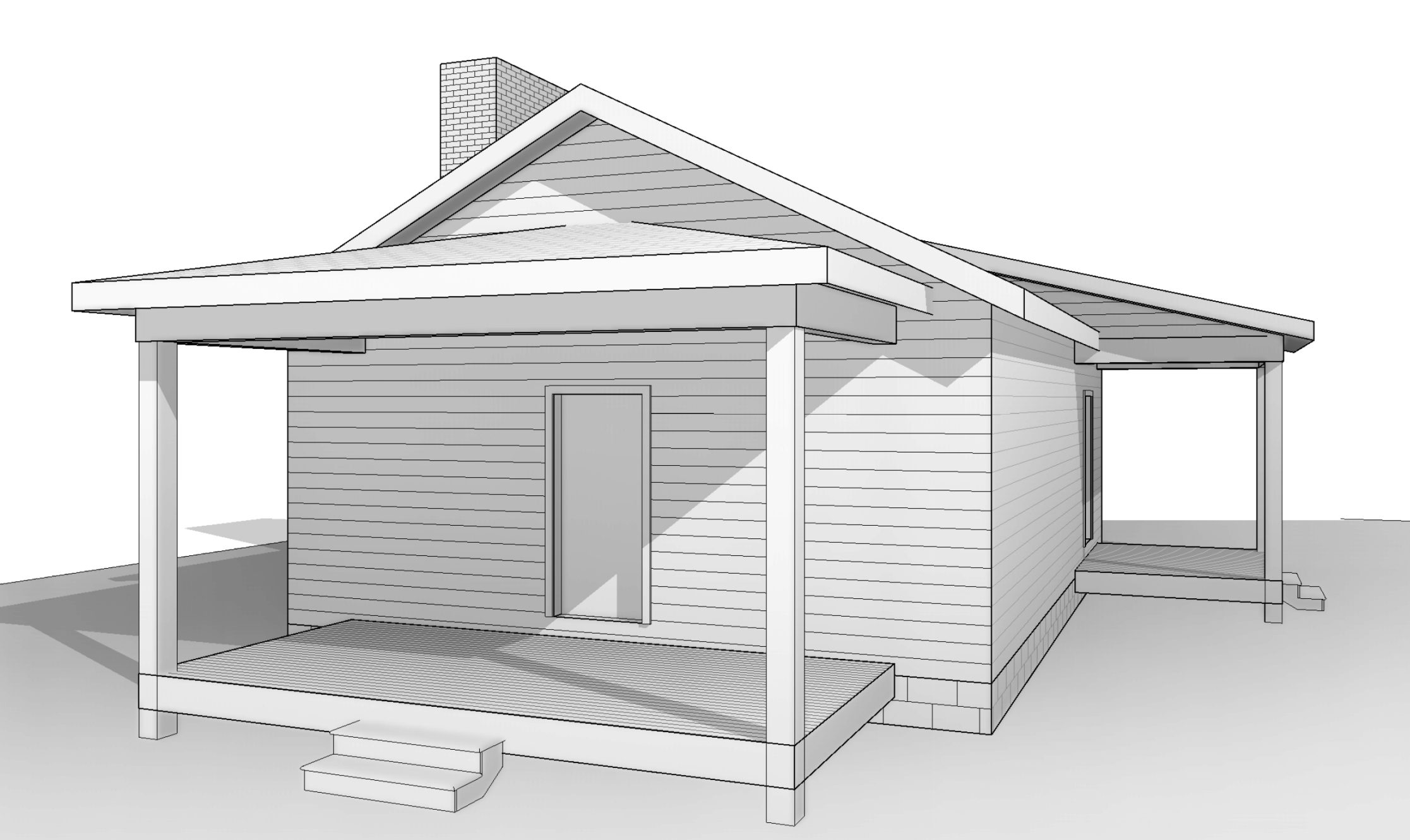 Cozy Cabin house Floor Plan with CAD Designs & Blueprint