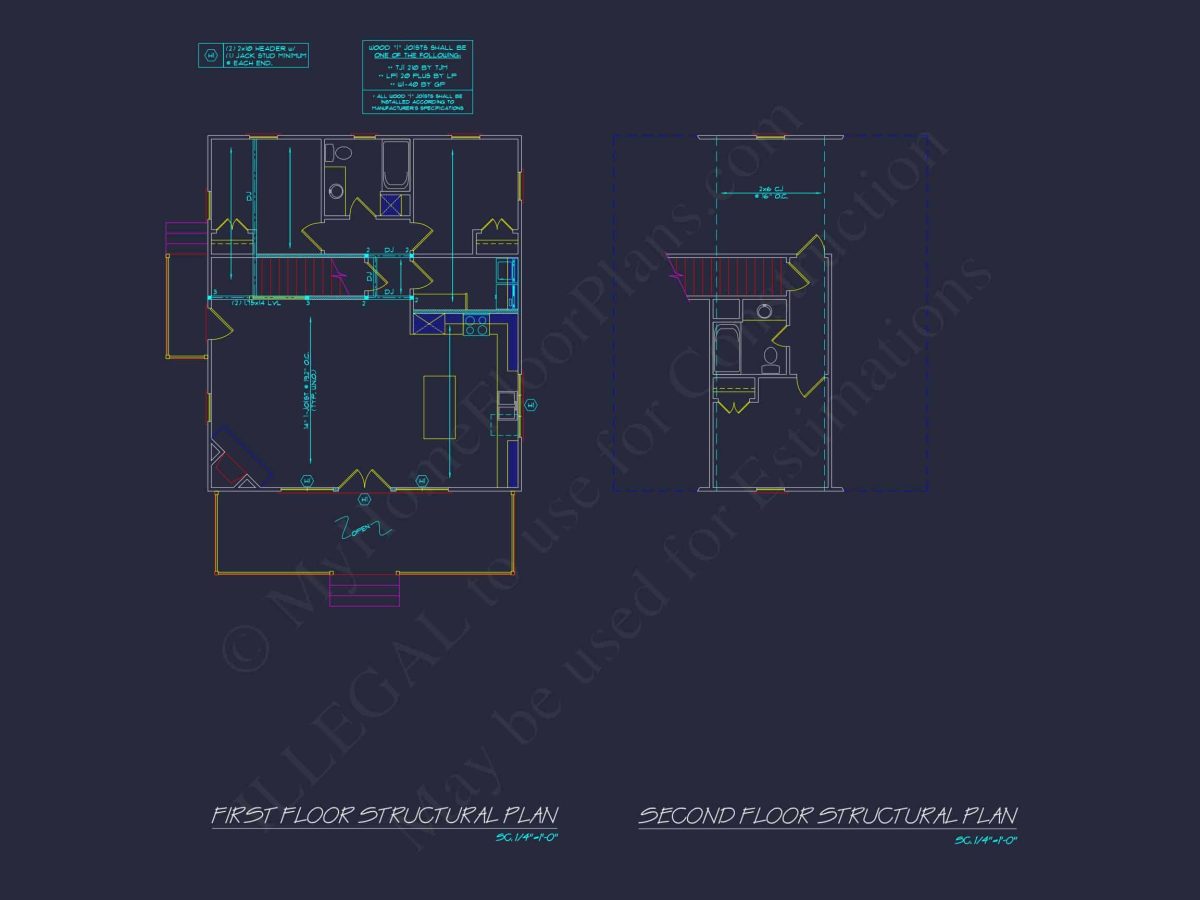 Cozy Cabin house Plan - 1020 Sq. Ft. Floor Plan with CAD & Blueprint Designs