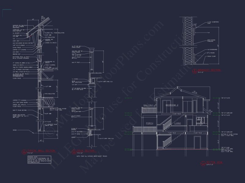 Craftsman Beach house Floor Plan with CAD and Designs